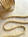 Pasamanería Trenzada Beige con Perlas, Cristales y Hilos Metálicos