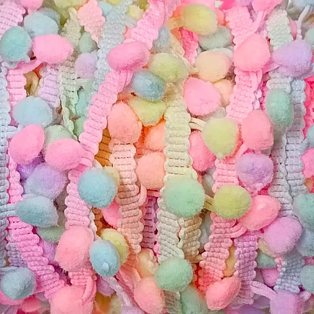 Tira Pom Pom Multicolor - Colores Pasteles