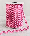 Espiguilla Bordada Ric Rac 1.5 cm - Blanco y Shocking Pink