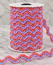 Espiguilla Bordada Ric Rac 1.5 cm - Rosa, Naranja, Celeste y Blanco