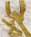 Listón Metálico Dorado con Orilla Texturizada