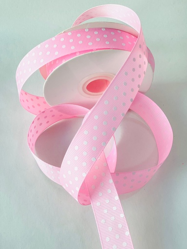 [7500195015900] Listón Estampado - Polka Rosa 