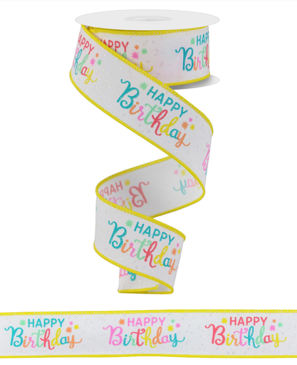 [RGE1631J7] Listón Cumpleaños - Happy Birthday Rosa 