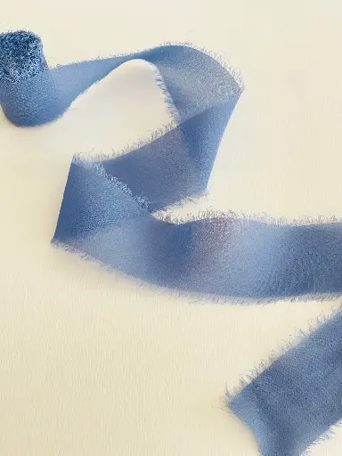 [Chiffon Antique Blue] Chiffon Deshilachado - Antique Blue