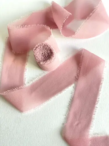 [Chiffon Palo de Rosa] Listón Chiffon Deshilachado - Palo De Rosa