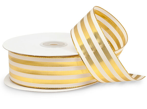 [410] Metálic Stripes - White & Gold