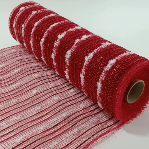 [3055] Malla Pino - Red Metallic (26 cm x 9.14 metros de largo)