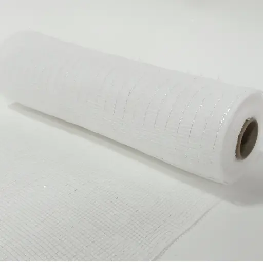 [3072] Malla Pino - Silver & White (26 cm x 9.14 metros de largo)