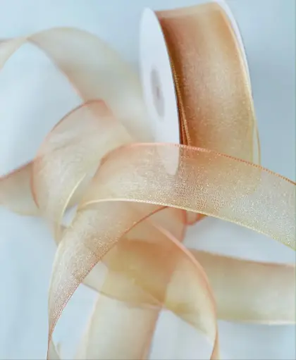 [1589] Organza Fina - Beige Dorado