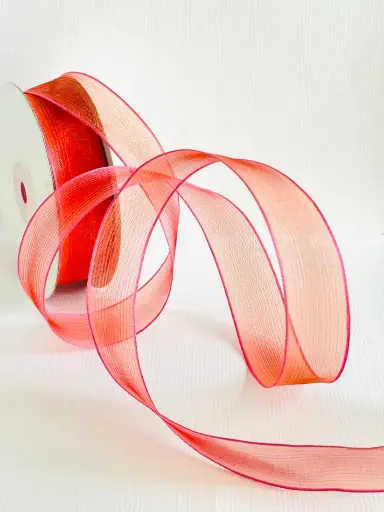 [971] Organza Alambre - Rojo Rosado