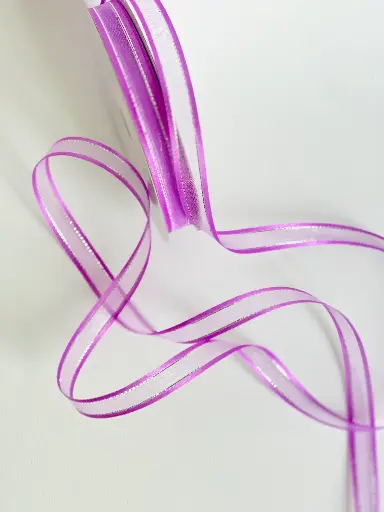 Organza Satín filo Metálico - Lila