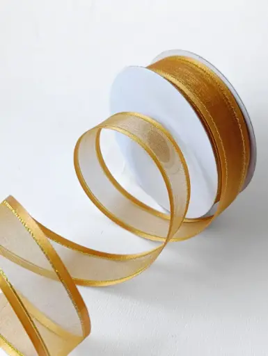 Organza Satín filo Metálico - Old Gold
