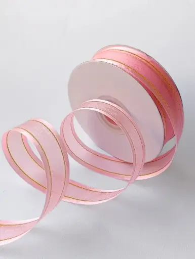 Organza Satín filo Metálico - Pink