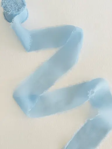 [Chiffon Celeste] Chiffon Deshilachado - Celeste