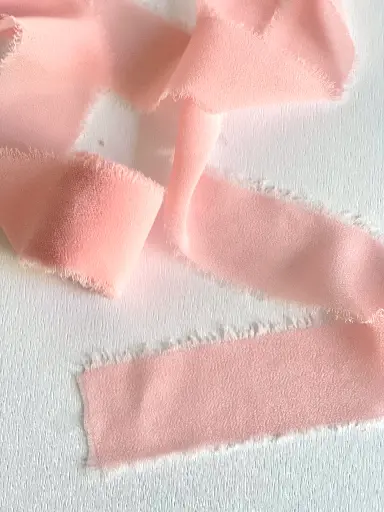 [4627] Listón Chiffon Deshilachado - Rosa