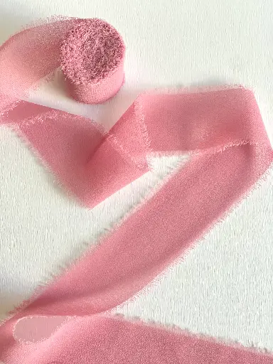 [4628] Listón Chiffon Deshilachado - Mauve