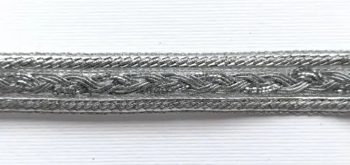 [LR'SL'134'PL] MH - Tira Lurex Trenzado 5/8" - Plata.