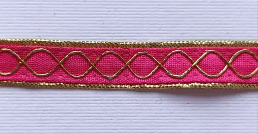 [TH'N'1'ROSA] MH - Tira Hindú 3/8" - Oro y Rosa.