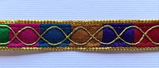 [TH'N'1'MULTI] MH - Tira Hindú 3/8" - Oro y Arcoíris.