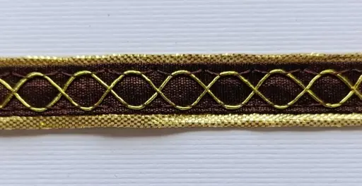 [TH'N'1'CAFE] MH - Tira Hindú 3/8" - Oro y Cafe.