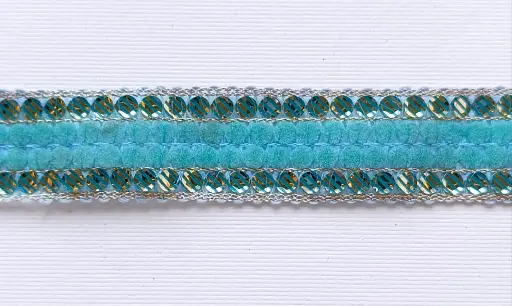 [LR'6045'AQUA] MH - Tira Hindú 7/8" - Terciopelo Aqua