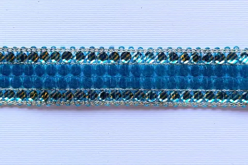 [LR'6045'TUR] MH - Tira Hindú 7/8" - Terciopelo Turquesa