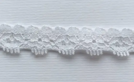 [S'6001'BLANCO] MH - Tira Encaje Elástico 5/8" - Blanco.