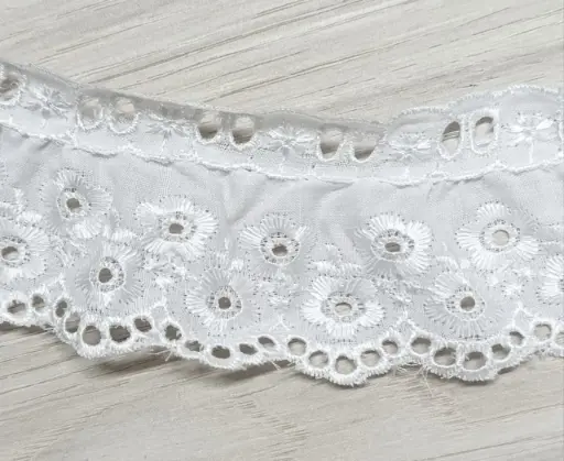 [TCPP'3367'BL] MH - Tira Plisada Pasalistón 6 cm - Blanco