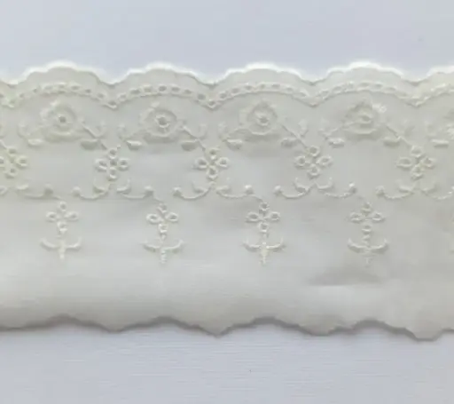 [TC'3586'HUESO] MH - Tira Bordada 7cm - Hueso