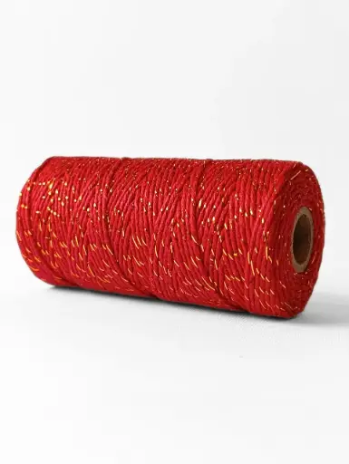 [4943] Bakers Twine - Rojo y Dorado