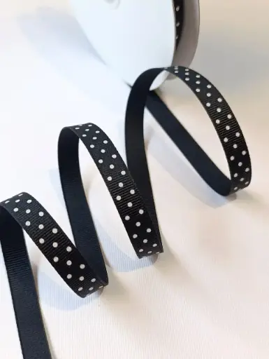 [5123] Popotillo Estampado - Polka Negro