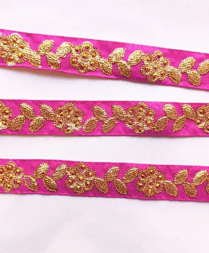 [5181] MH - Tira Hindú - Fucsia y Dorado