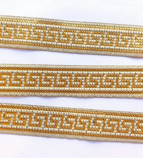 [5186] MH - Tira Listón Greca - Blanco