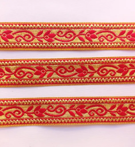 [5195] MH - Tira Hindú Floral - Rojo