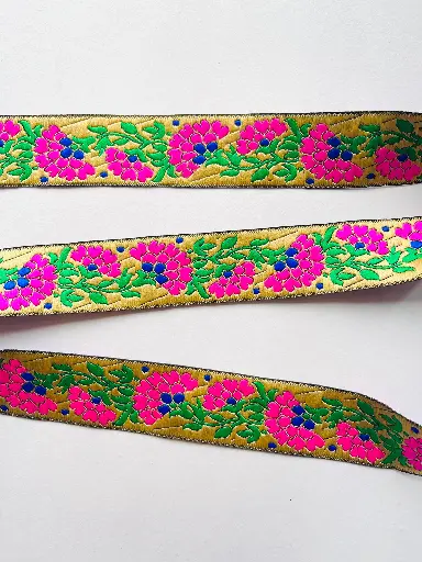 [5212] MH - Bordado Hindú - Clasico Flores Verde