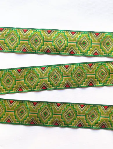 [5233] MH - Tira Bordada - Folklorico Verde