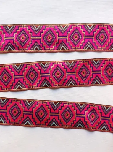 [5235] MH - Tira Bordada - Folklorico Rosa