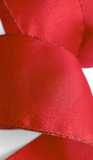 [346-161] Listón 4" - Seda Shantung Rojo Clásico