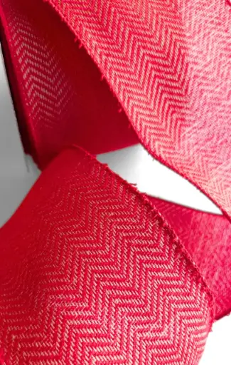 [346-147] Listón 4"- Espiga Rojo y Marfíl