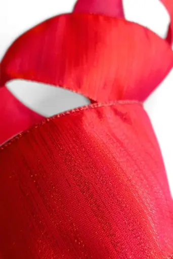 [346-149] Listón 4" - Seda Shantung Rojo