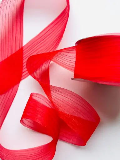 [6127] Organza Satinada - Rojo