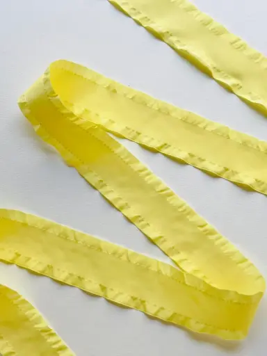 Listón Coquette Plisado - Amarillo Claro