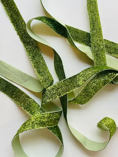 Listón de Terciopelo Escarchado - Verde Manzana