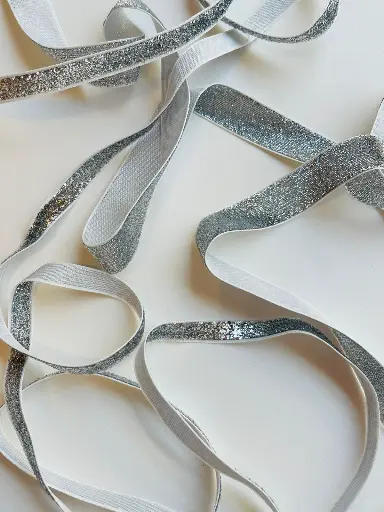 Listón de Terciopelo Escarchado - Plata