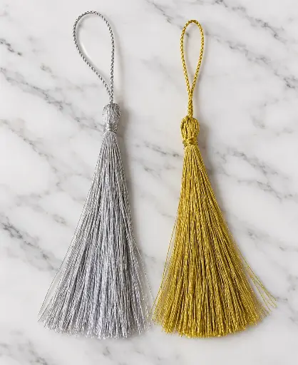 Borlas / Tassels Metálicas Oro y Plata